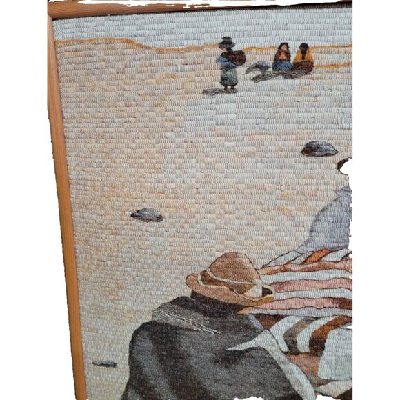 VTG Mid Century Peruvian Folk Woven Wall Tapestry Cultural Art Women Peru Hangin - Picture 2 of 7